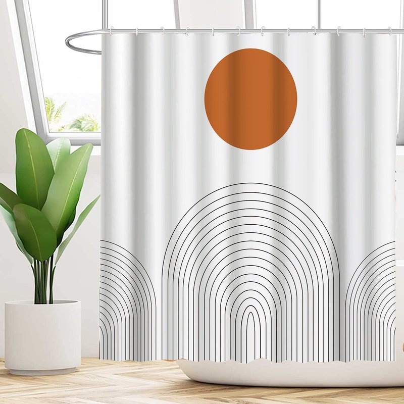 Waterproof Shower Curtain with Flower Pattern - Mildew-Resistant Bathroom Decor