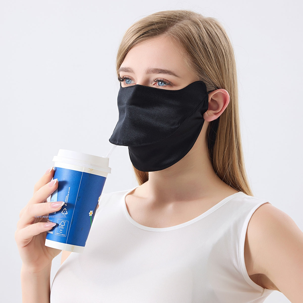 Mulberry Silk UV-Blocking Face Mask - Outdoor Sun Protection