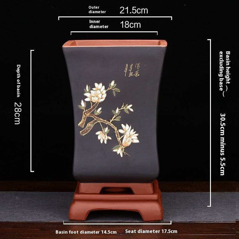 Hexagonal Large Ceramic Flowerpot for Home Garden Indoor Outdoor