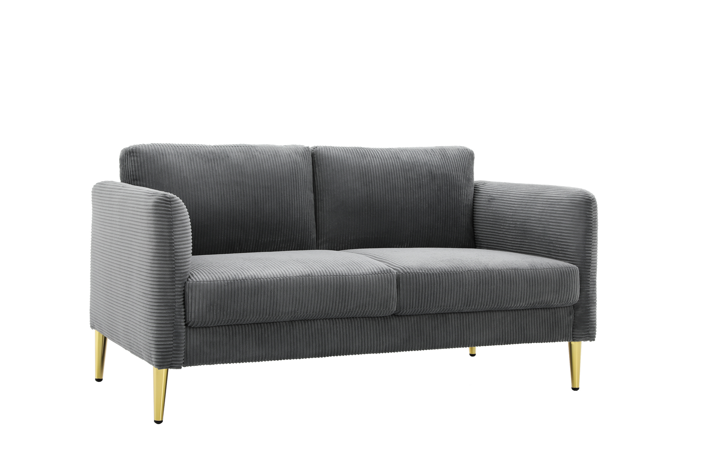 60.63 Wide Modern Corduroy Loveseat, Plush Upholstered Cushions,