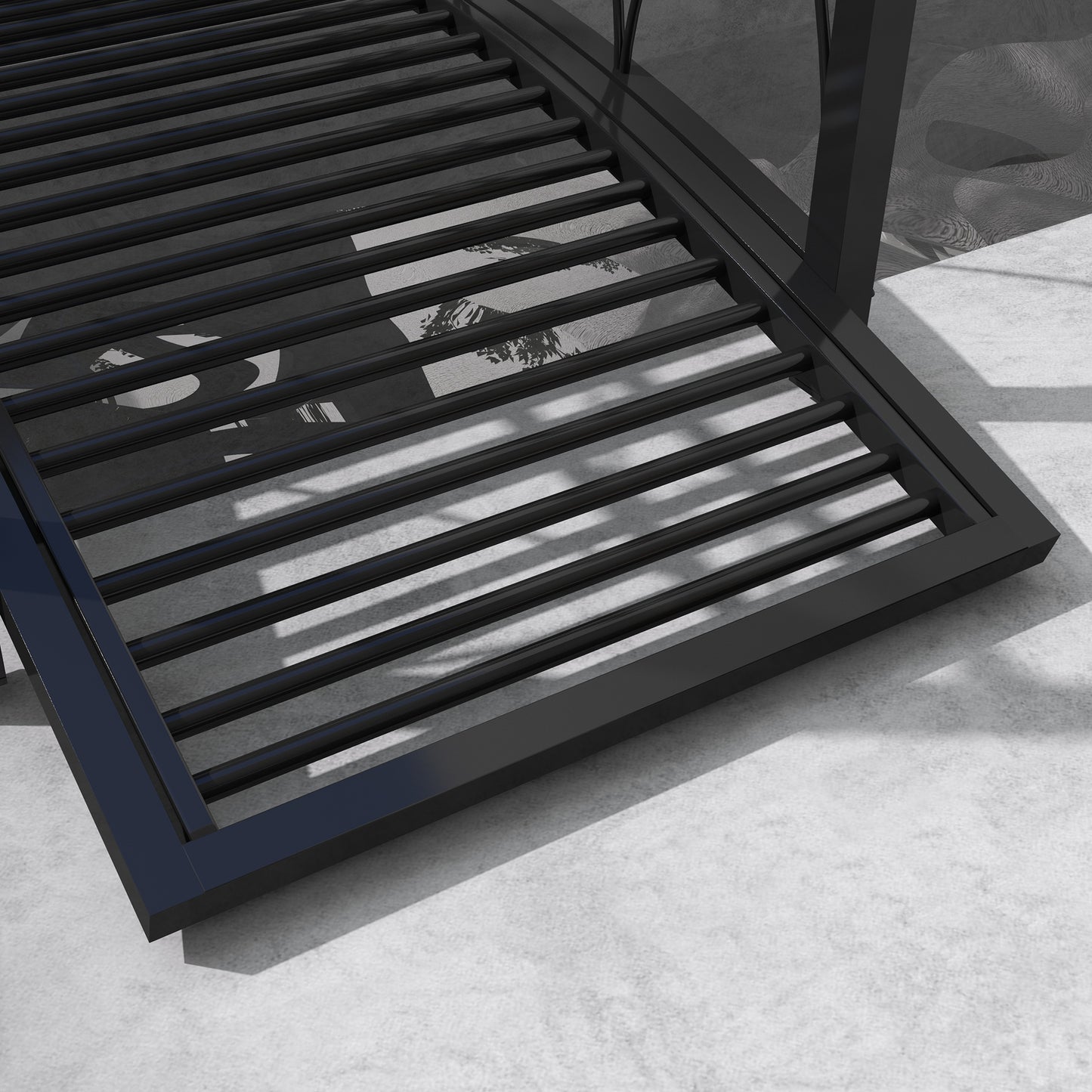 Metal Garden Pond Bridge with Safety Rails Black 1110x160x460mm