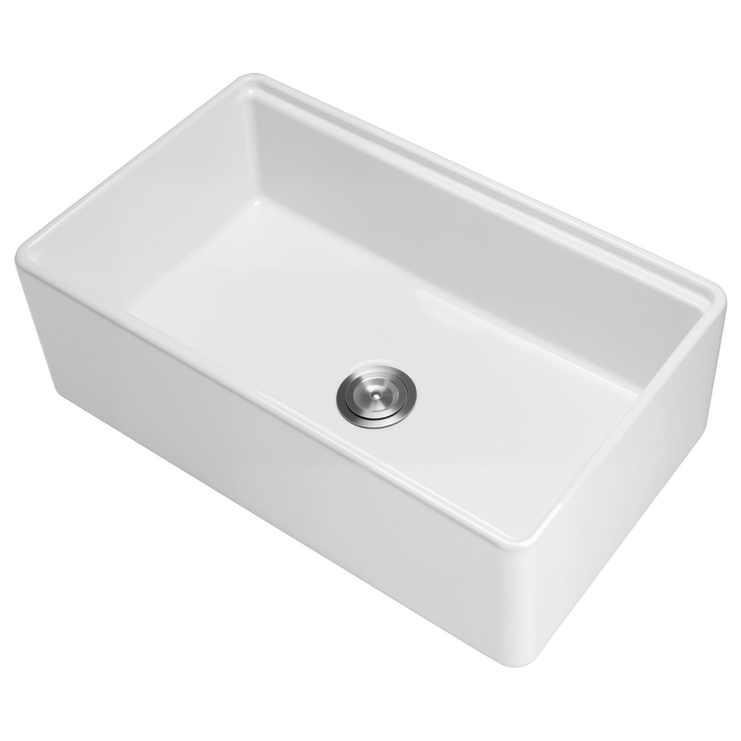 32.5" Farmhouse Undermount Kitchen Sink - White Fireclay Basin