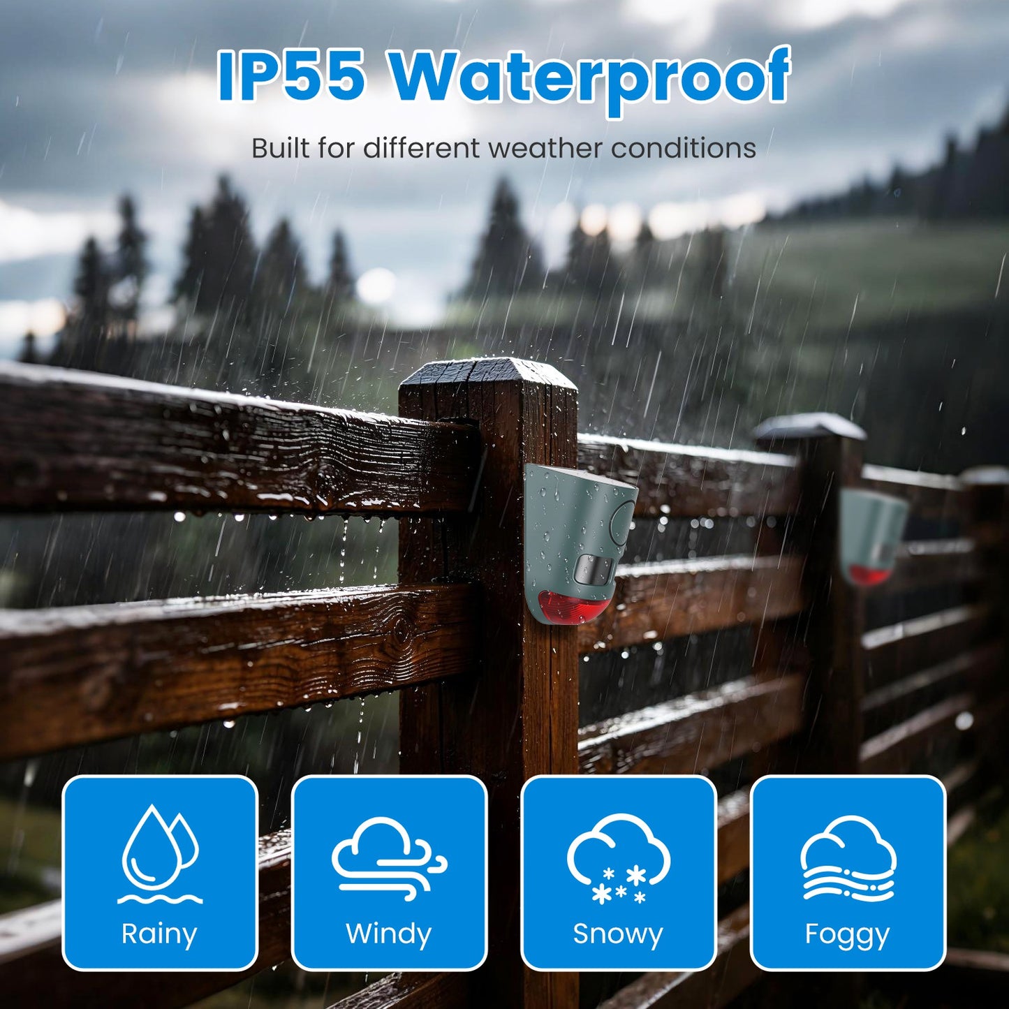 Ultrasonic Solar Animal Repeller 3-in-1 Motion Activated Deterrent IP55 Waterproof