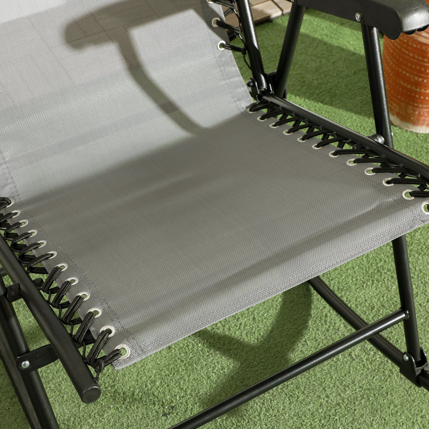 Folding Rocking Chair Set of 2 for Outdoor Relaxation - Gray
