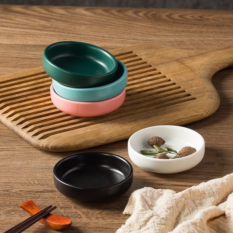 Ceramic Seasoning Plate Household Tableware - Multiple Colors
