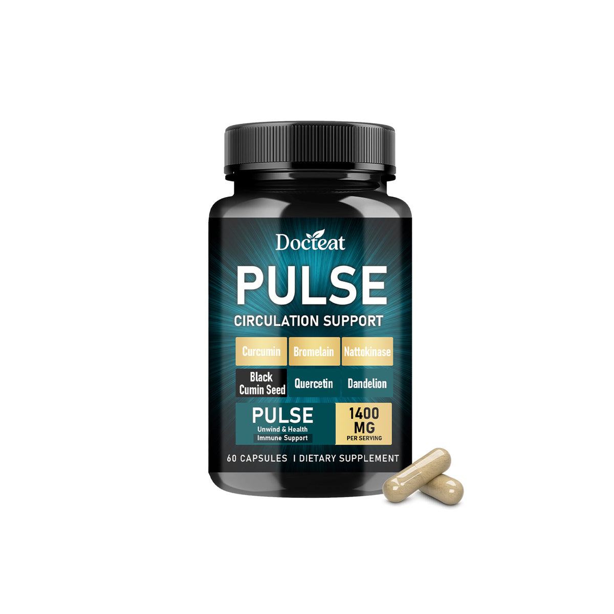 Nattokinase & Turmeric Capsules - 60 Count