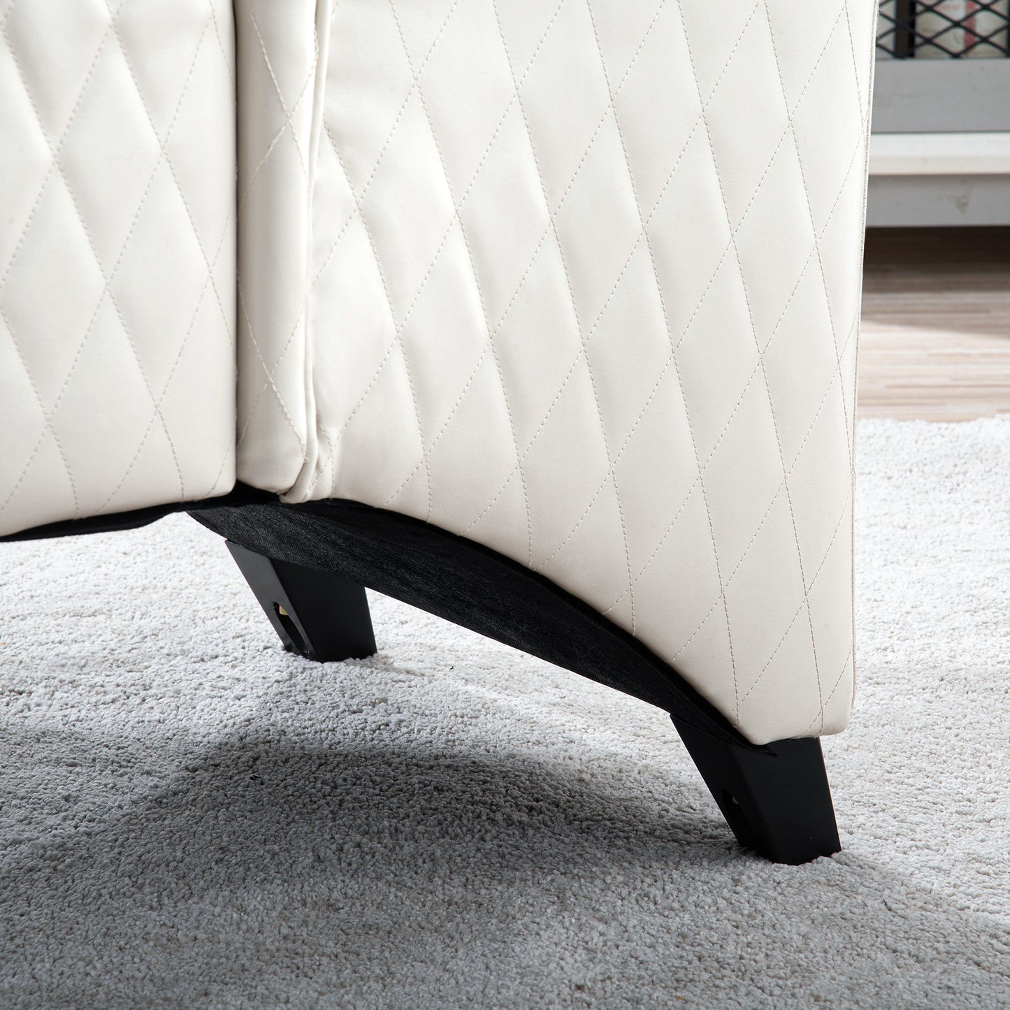 High-Back Faux Leather Accent Chair - White Wingback Design