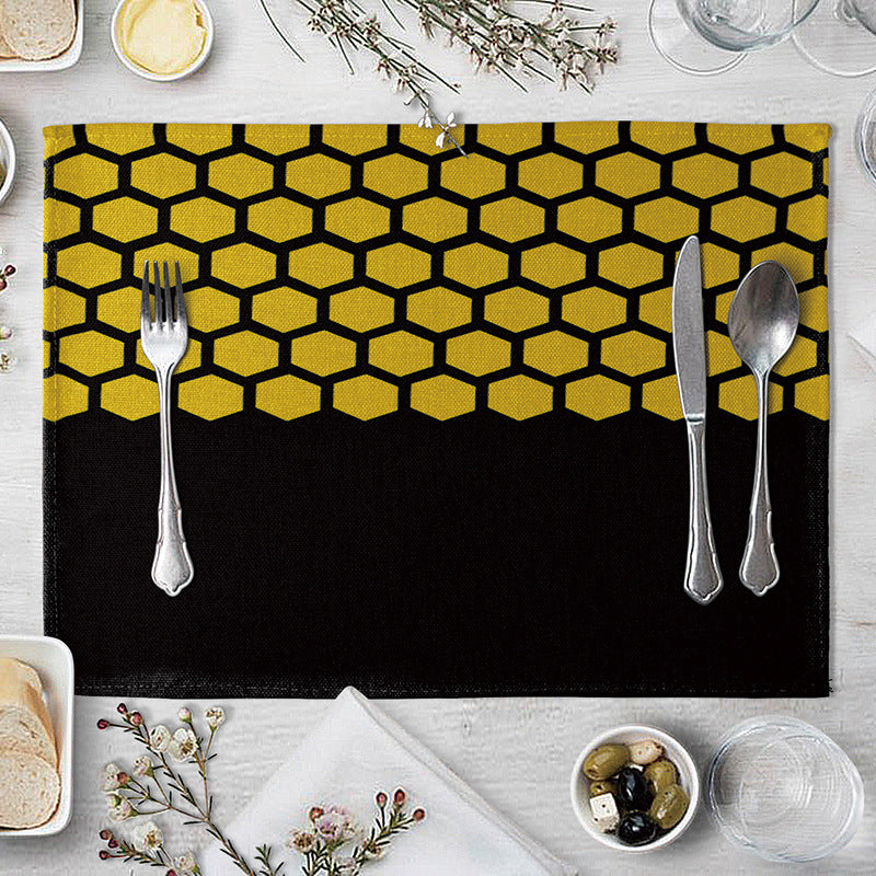 Geometric Pattern Dinner Placemats Set of 4 - Kitchen Table Decor