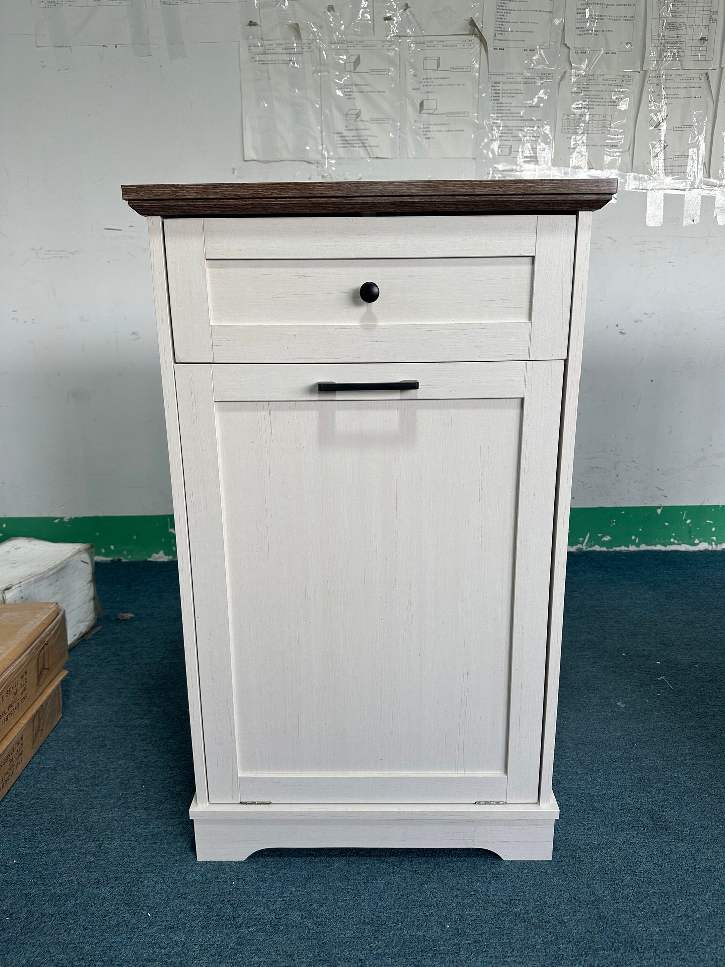 10 Gallon Tilt-Out Trash Cabinet - Antique White