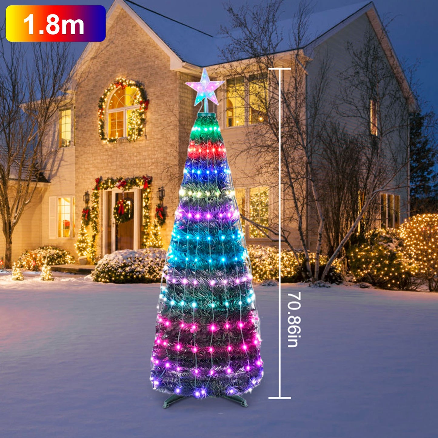 Collapsible Christmas Tree Lights with Remote Control - Multi-Color Options