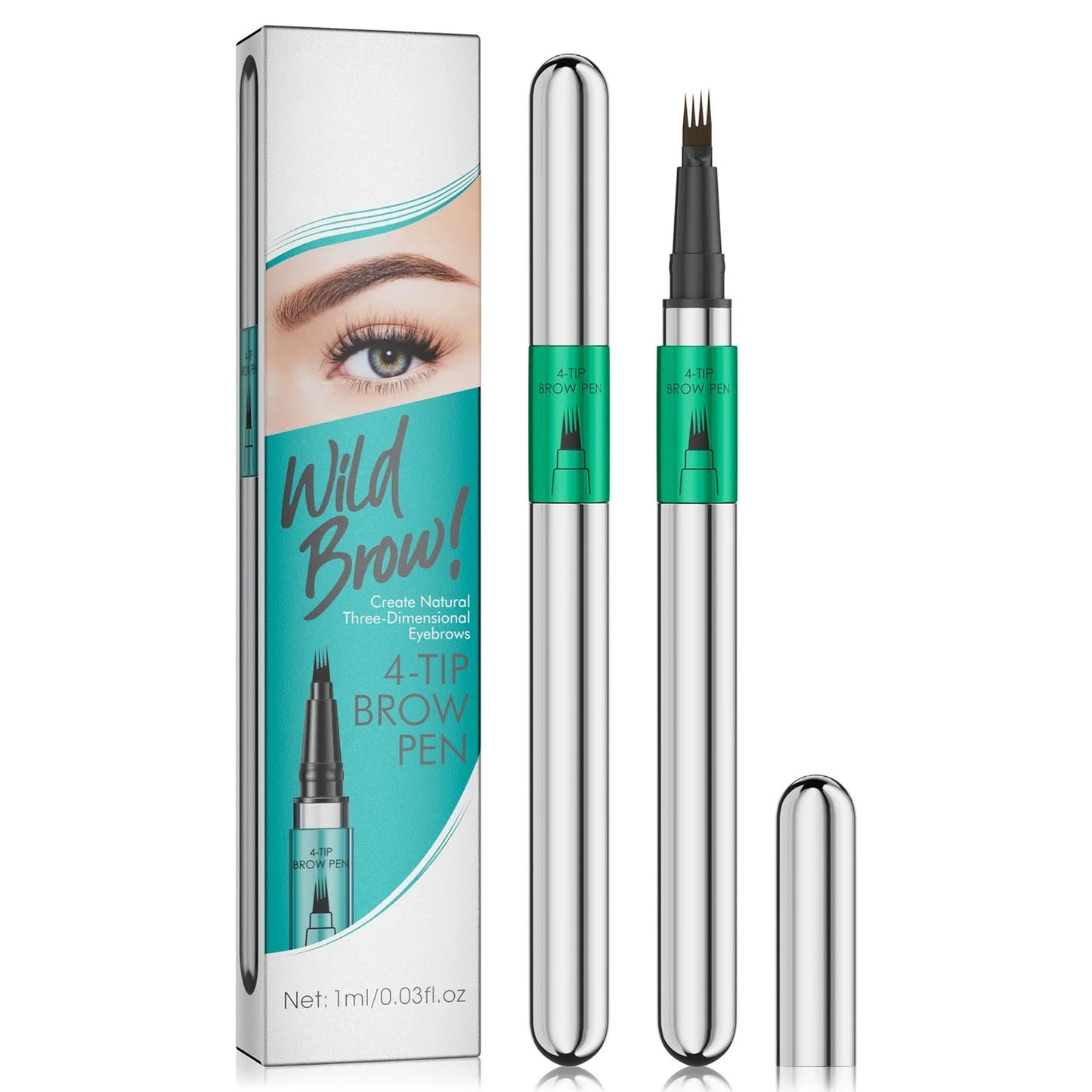 Waterproof 4-Fork Tip Eyebrow Pen - Long-Lasting Natural Brow Makeup