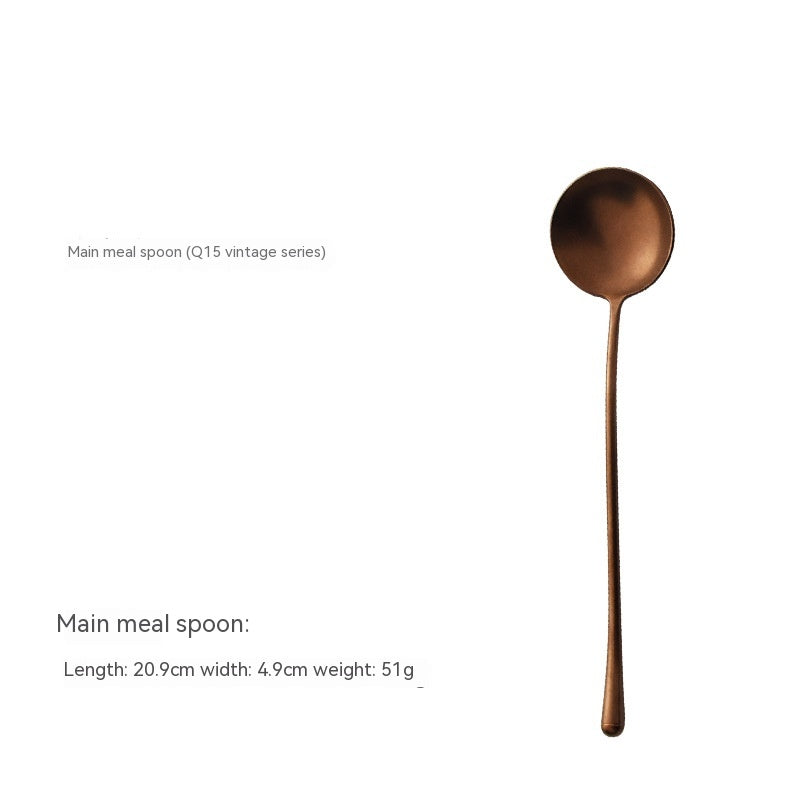 Japanese-Style Stainless Steel Tableware Set - Steak Knife Fork Spoon
