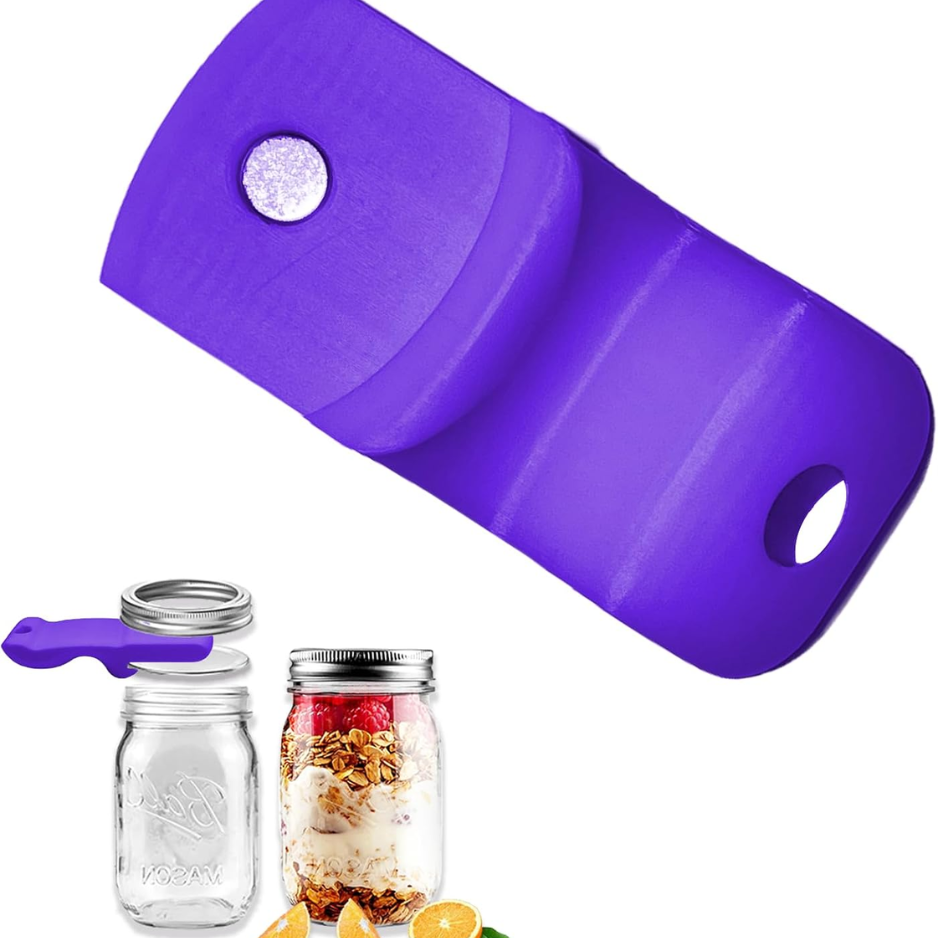 Mason Jar Opener Tool with Magnetic Lid Lifter - Purple