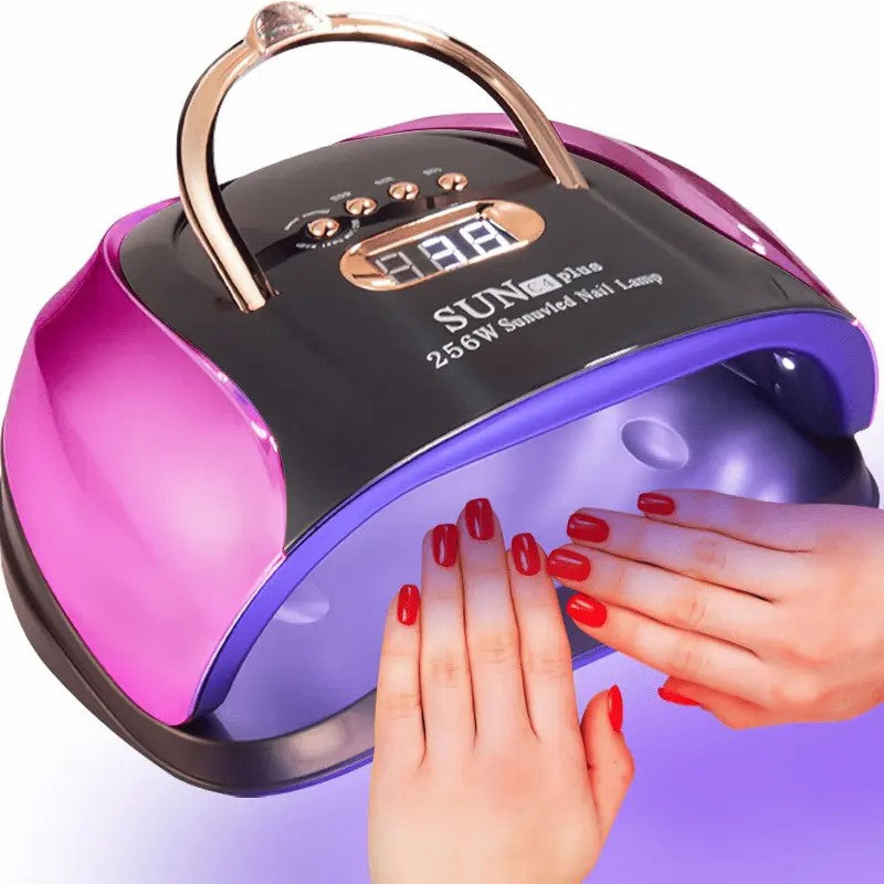 256W High-Power UV LED Nail Lamp with Smart Timer & Sensor - White