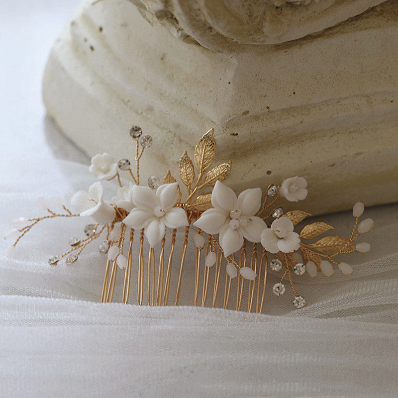 Rhinestone Beaded Hair Comb Bridal Accessory