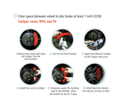 Car Brake Caliper Cover Red Protective Decor for Vehicle Enhancement