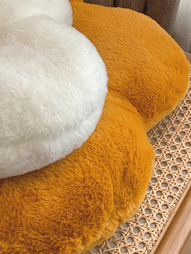 Fluffy Flower Seat Cushion - Plush Floor Sofa Throw Pillow for Bedroom & Office