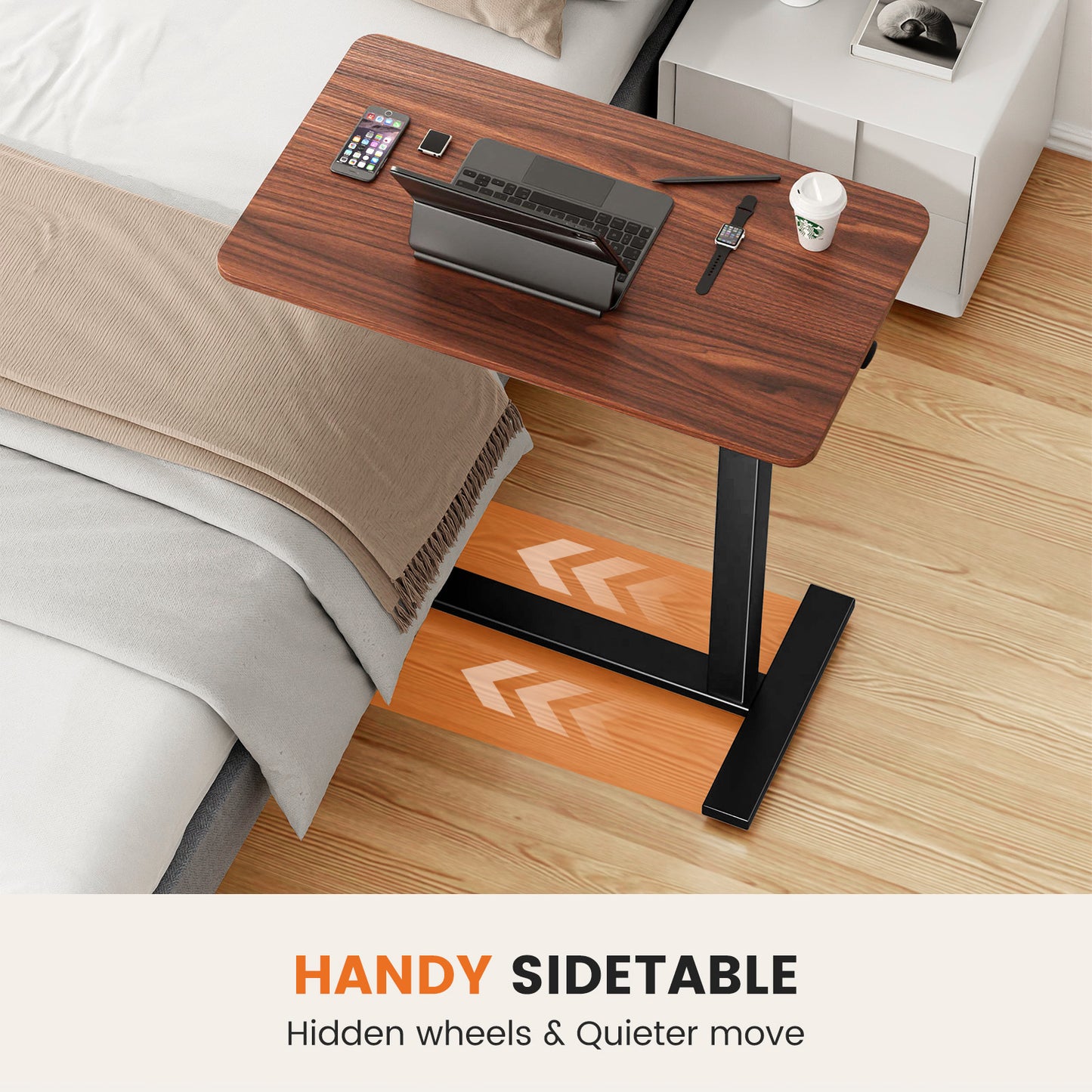 Adjustable Mobile Bed Table - Portable Computer Desk