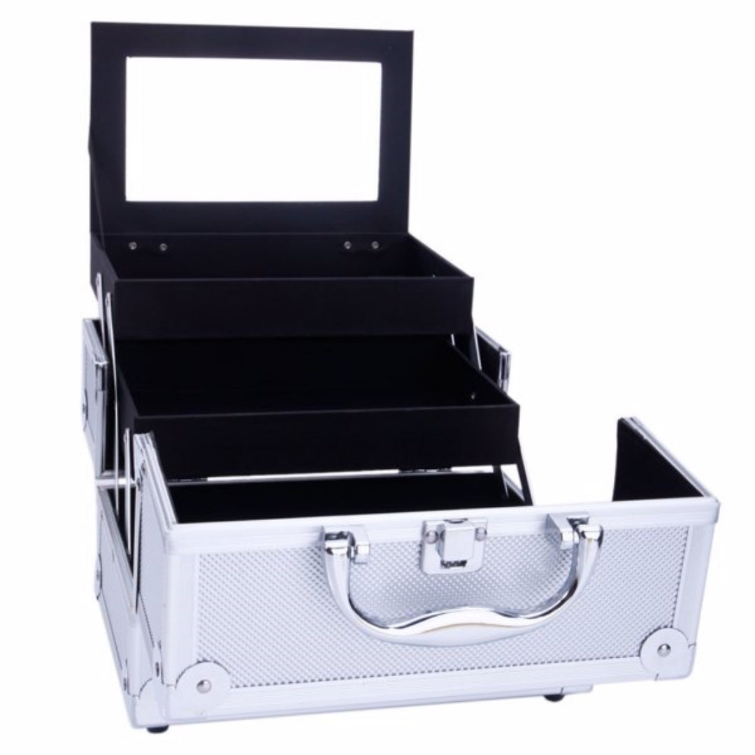 Aluminum Makeup Case with Mirror - Portable Organizer SM-2176