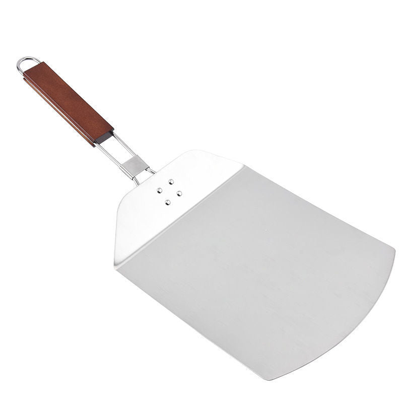 Foldable Stainless Steel Pizza Shovel with Wooden Handle - Baking & Pizza Tools