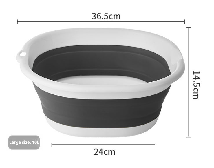 Portable Folding Wash Basin 10L for Kitchen Storage Dark Gray