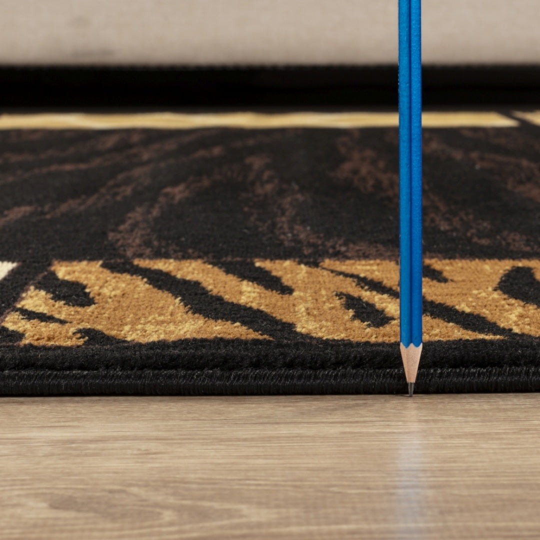 Animal Print Area Rug - 5'3" x 7'3" - Black Multi