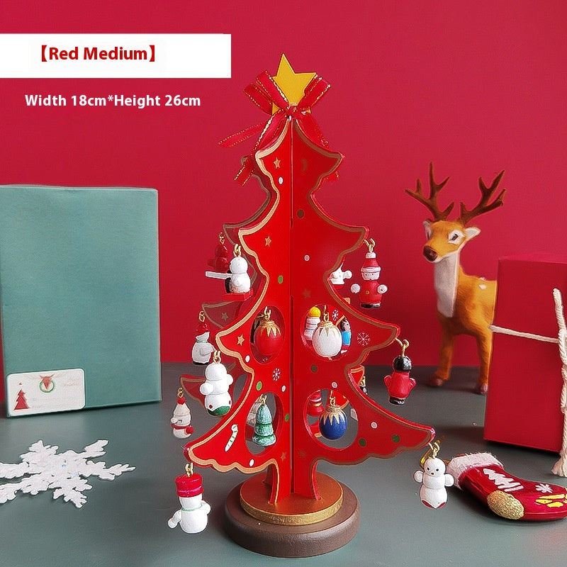 Mini 3D Wooden Christmas Tree Decorations - DIY Holiday Home Decor