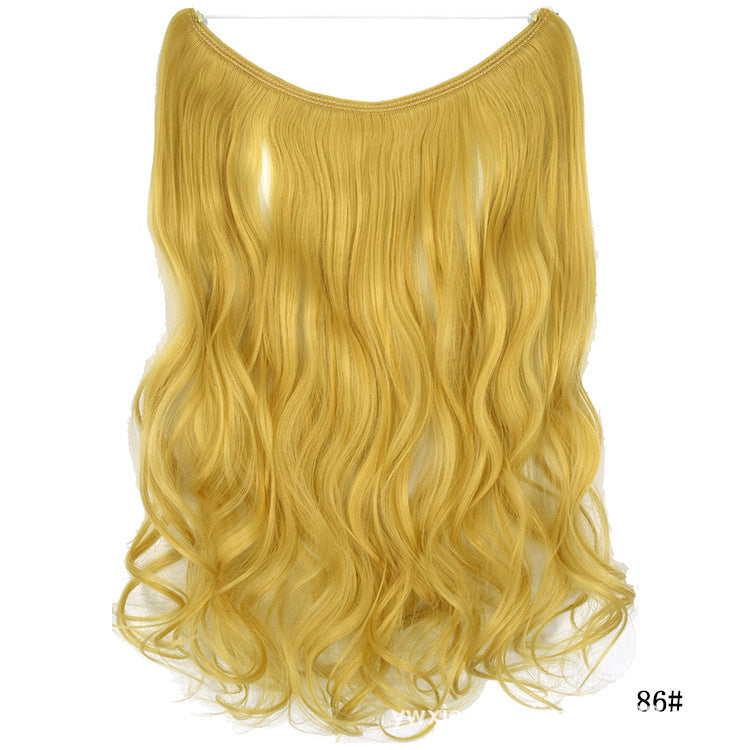 Seamless Hair Extension Wig Set for Women - High-Temperature Fiber, Multiple Colors