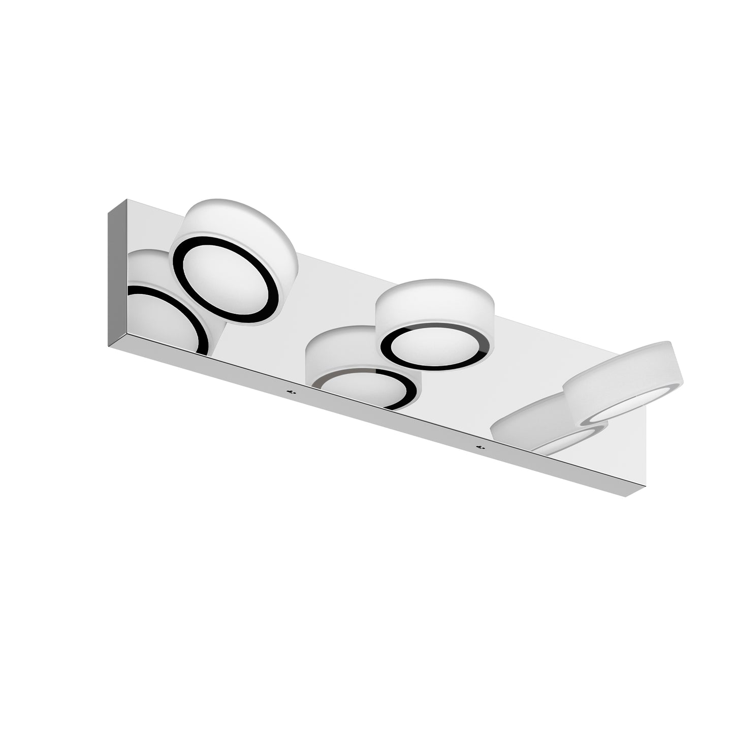 Modern 3-Light LED Vanity Light Fixture - White & Chrome