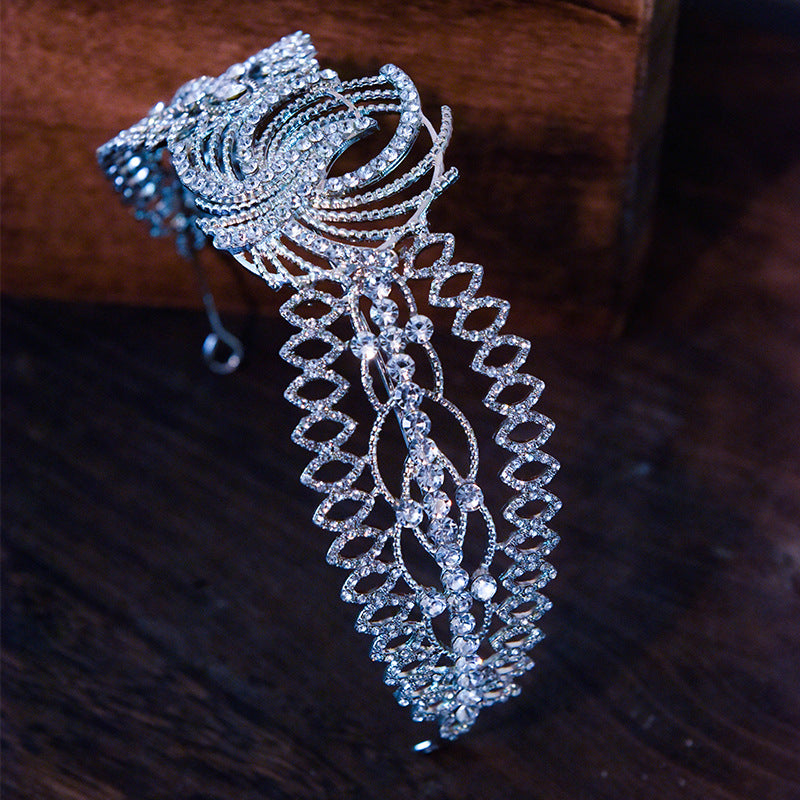 Rhinestone Wedding Hairband - White Crystal Hair Hoop