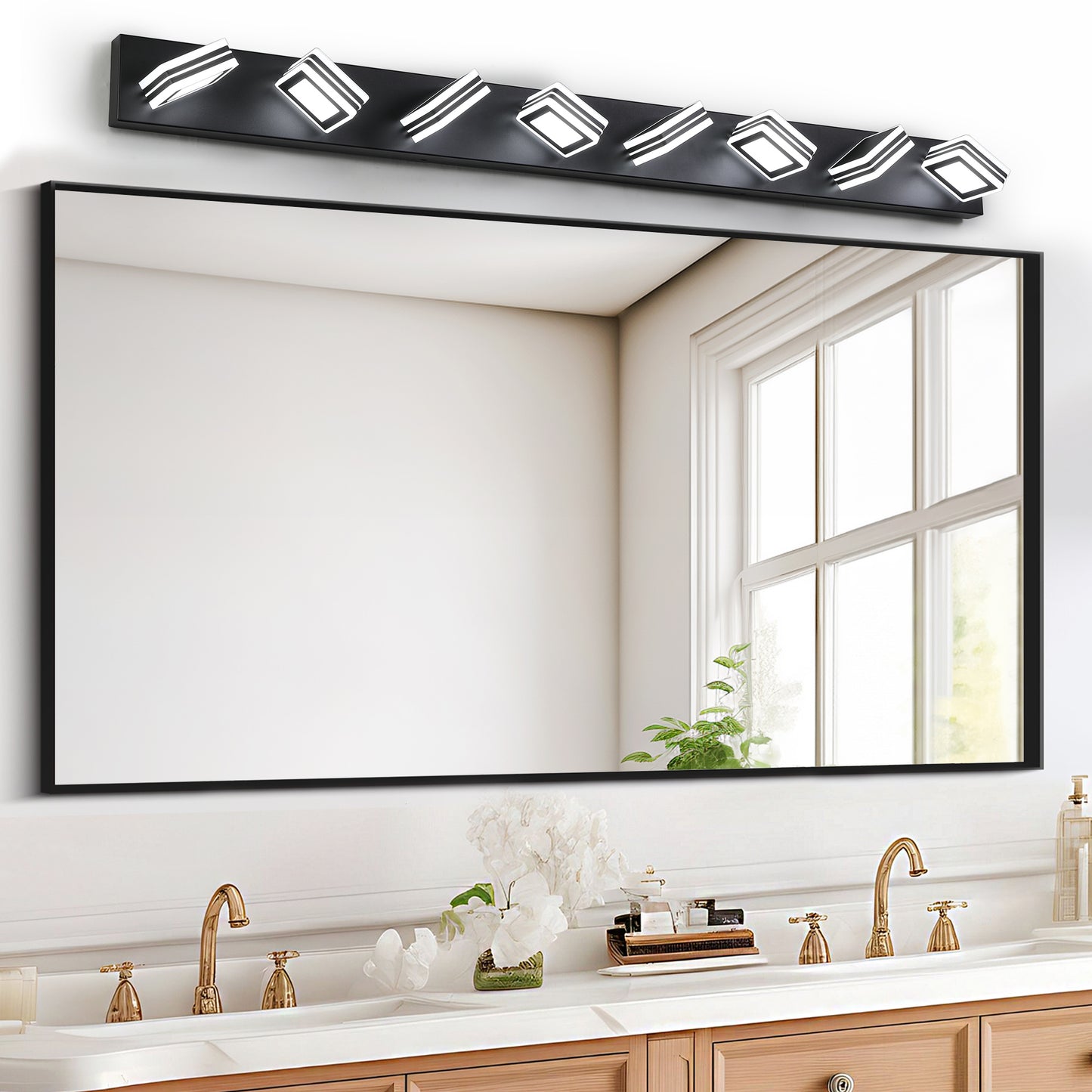 8-Light LED Vanity Light - Dimmable Bathroom Wall Fixture