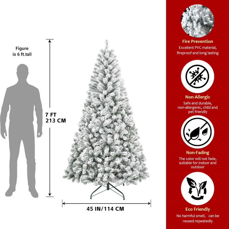4ft Snow Flocked Artificial Christmas Tree with Foldable Base