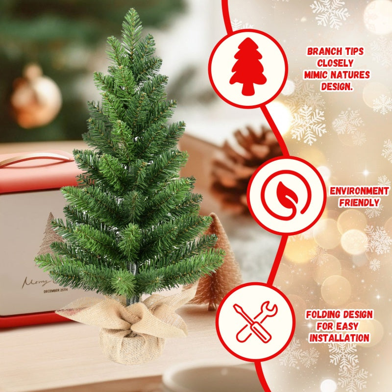 2ft PVC Desktop Christmas Tree - Set of 2