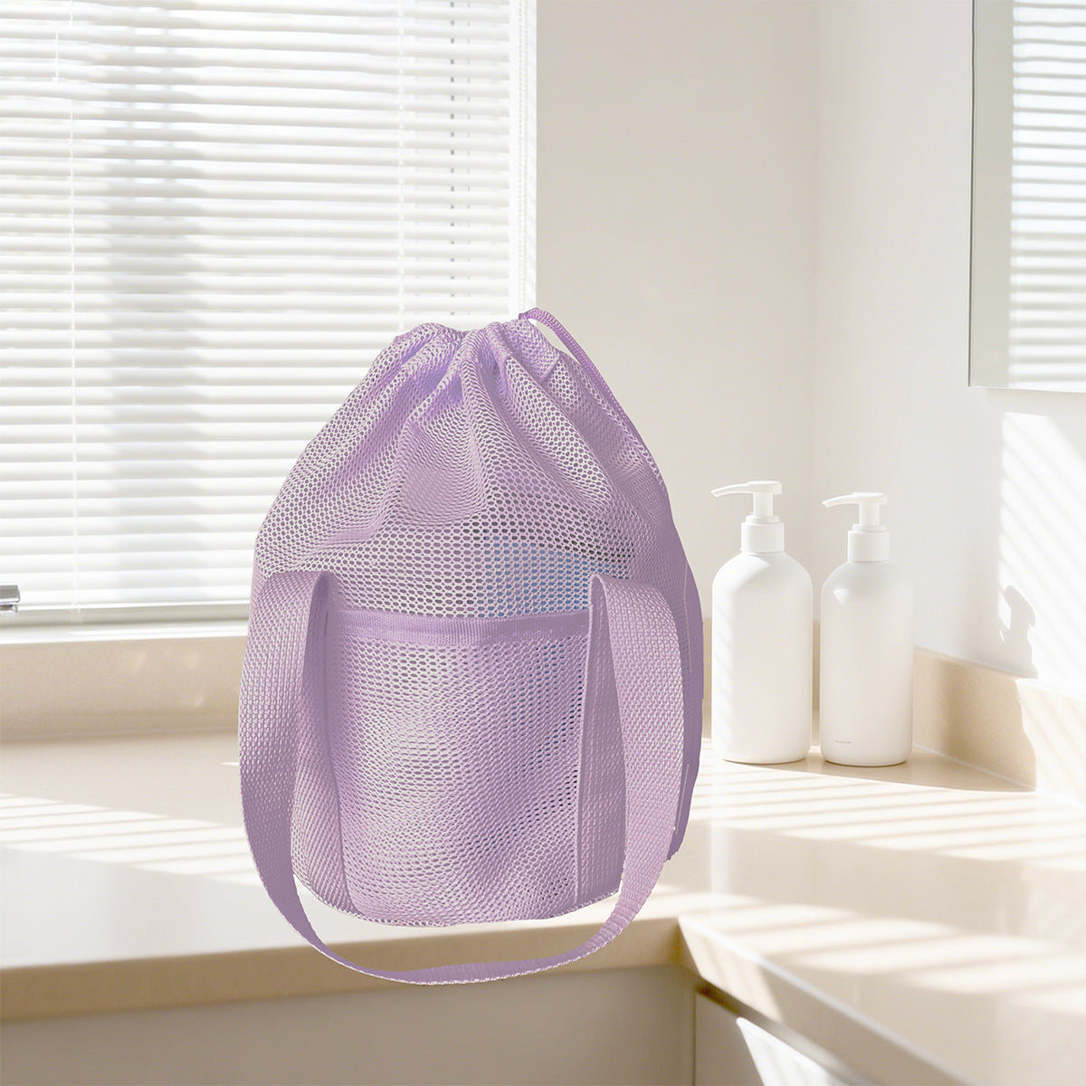 Travel Toiletry Mesh Bag - Lightweight, Breathable, Foldable Cosmetic Storage