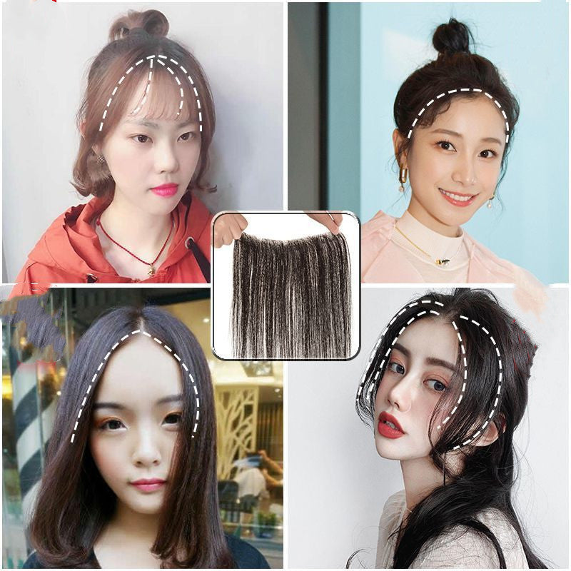 Women's Forehead Replacement with Bangs Biological Scalp Wig