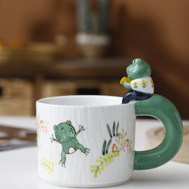 Cute Cartoon Pet Ceramic Mug - Handmade Animal Drinkware for Kitchen