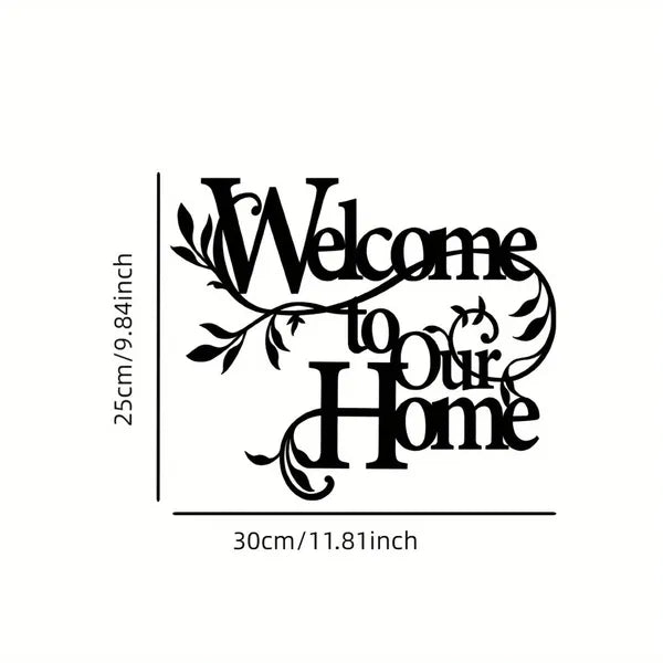 Welcoming Floral Iron Wall Art - Entryway Home Decor, Cozy Style