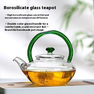 Colorful Butterfly Glass Teapot 650ML Modern Home Kitchen Drinkware