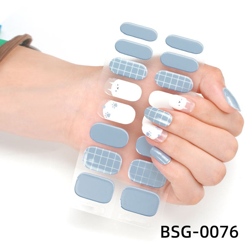 Semi-Cured Nail Stickers - 3D UV Gel Nail Art Set