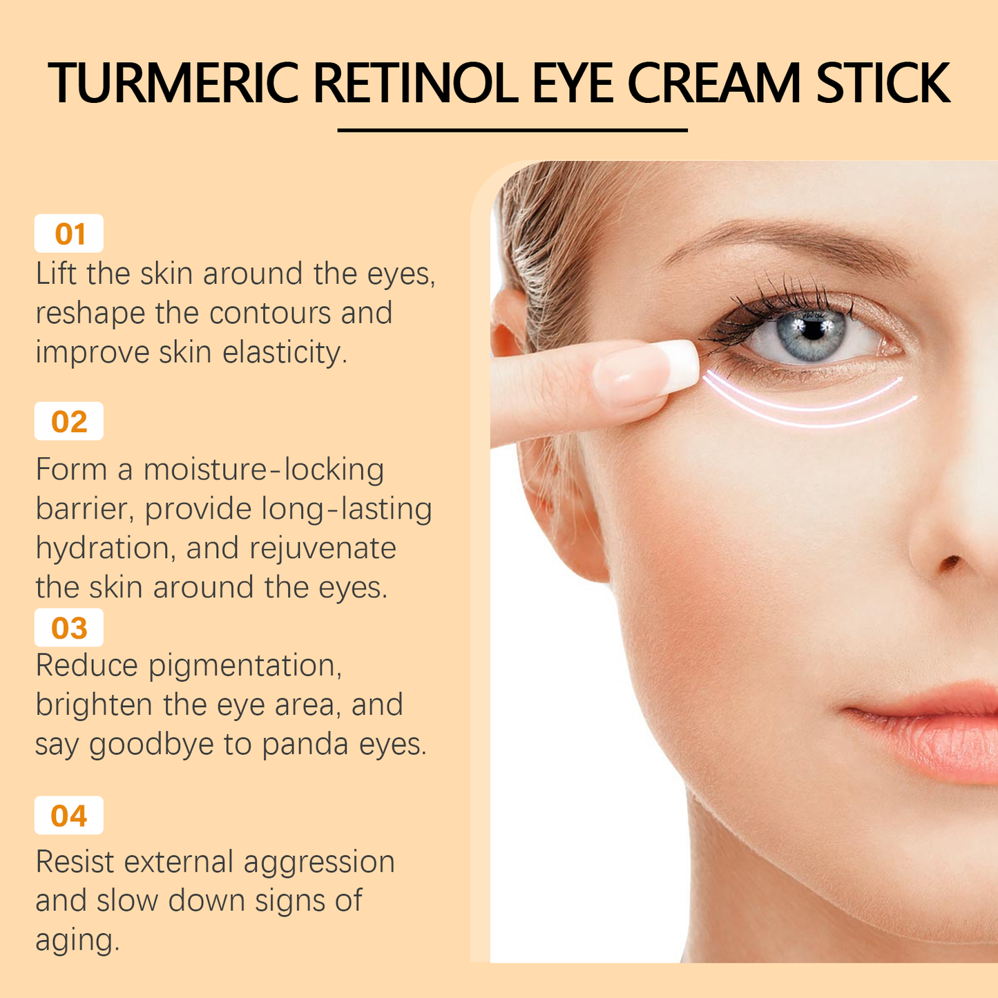 Turmeric & Retinol Eye Cream Stick - Firming & Brightening Under Eye Balm
