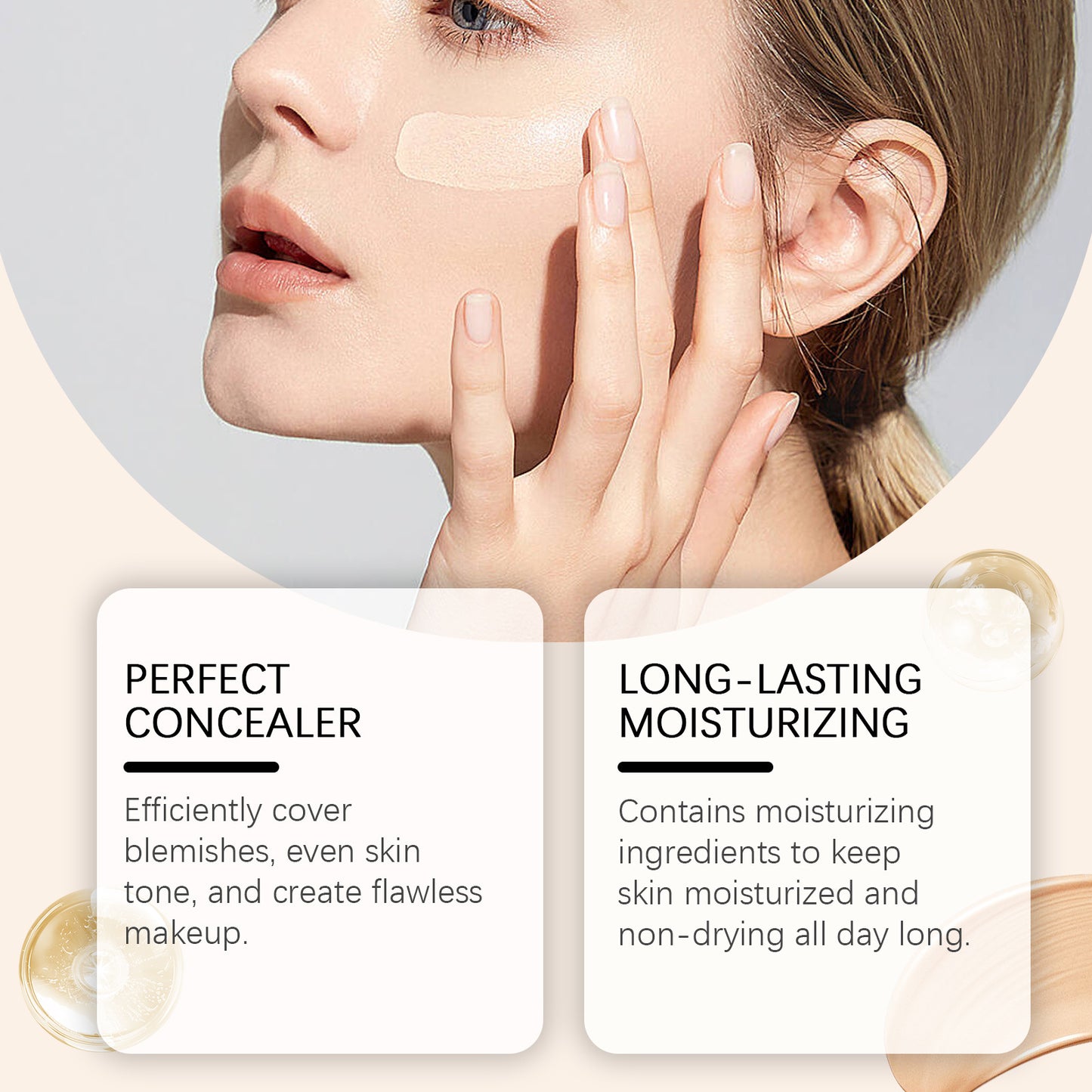 Temperature Change Liquid Foundation with Hyaluronic Acid 30ml Light & Thin Concealer Moisturizer