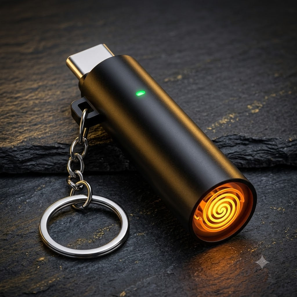 Type-C Phone-Powered Lighter - Battery-Free, Windproof, Mini