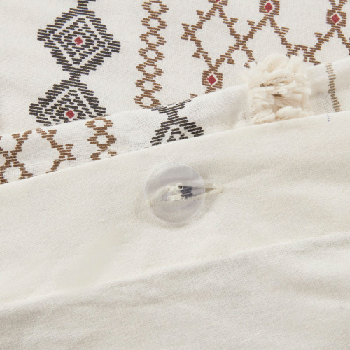 King Cotton Printed Duvet Cover Set with Chenille - Multicolor