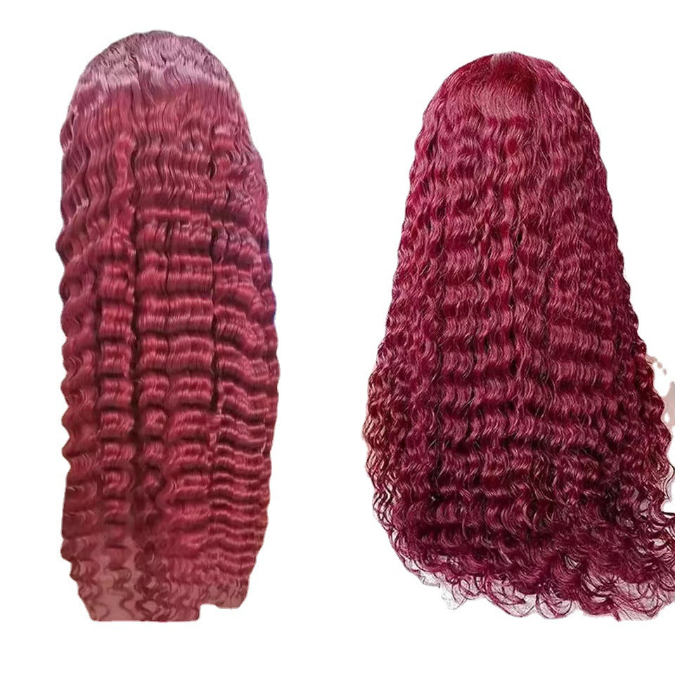 Long Lace Wig for Women - Versatile Wine Red Synthetic Hair Extension