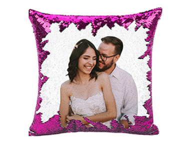 Sequin Custom Gift Pillow - Soft Velvet Cover with Color Options, 40x40cm