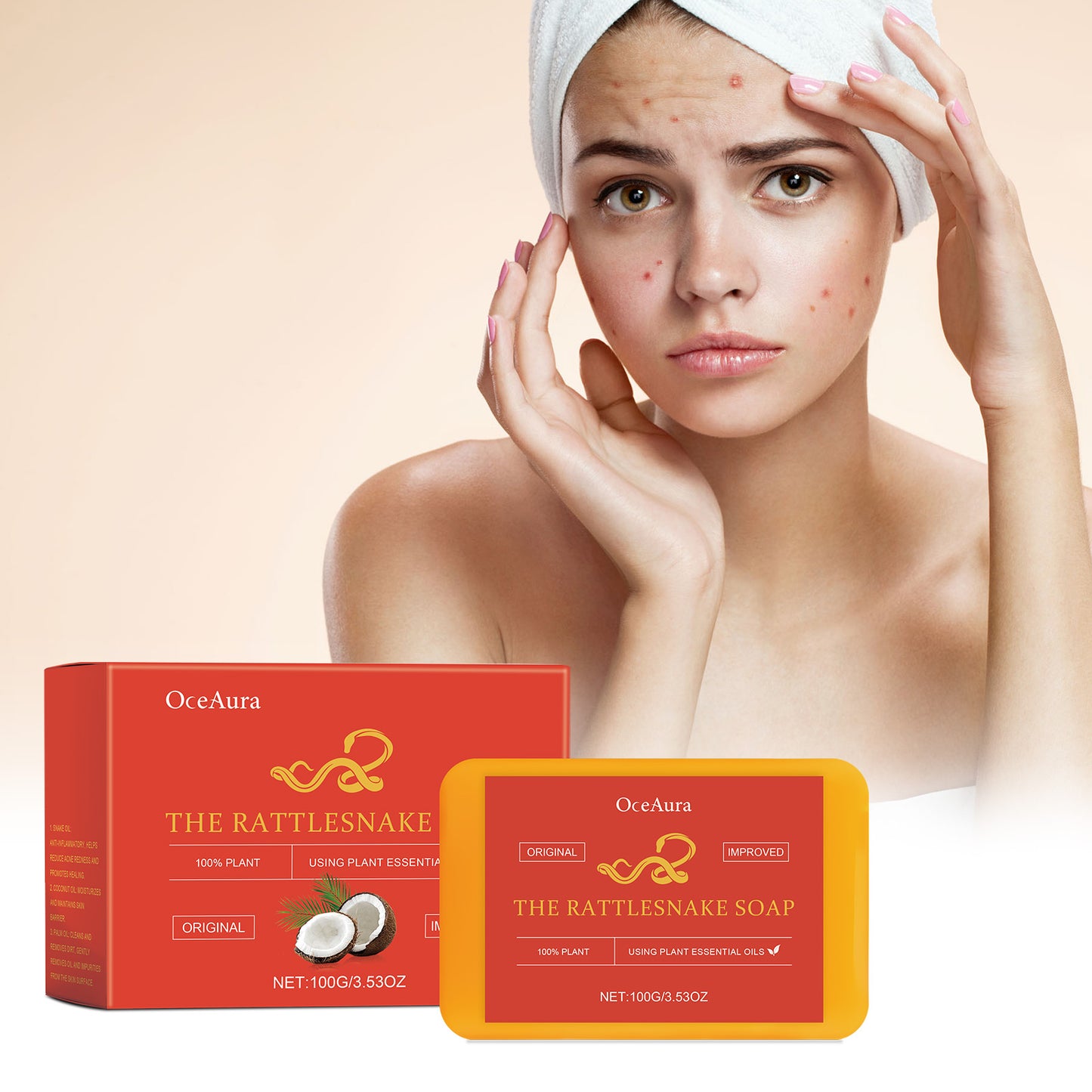 Anti-Acne Facial Cleansing Bar Soap with Essential Oils for Oily Skin