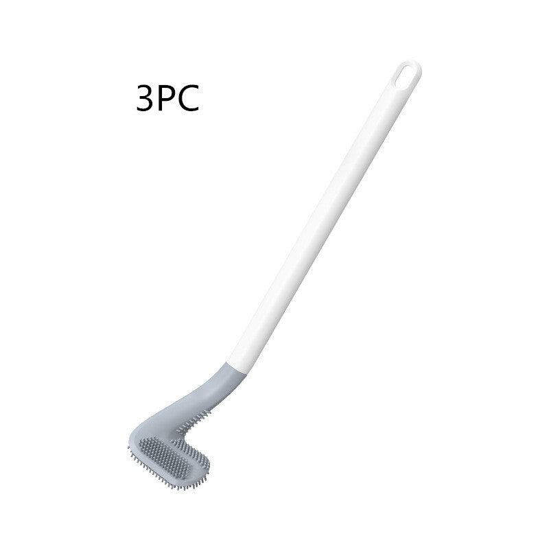 Long Handle Plastic Toilet Brush with No Dead Ends - Easy Cleaning & Hanging Option