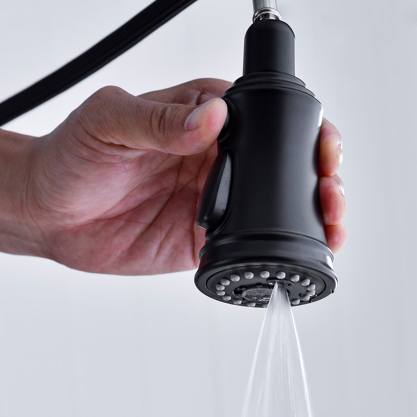 Pull Down Kitchen Faucet with Dual Handle - Matte Black