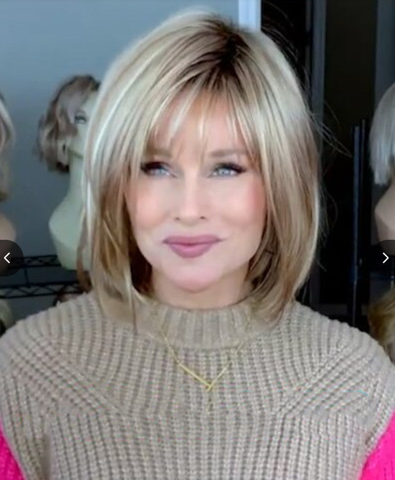 Human Hair Wig Brown Golden Gradient