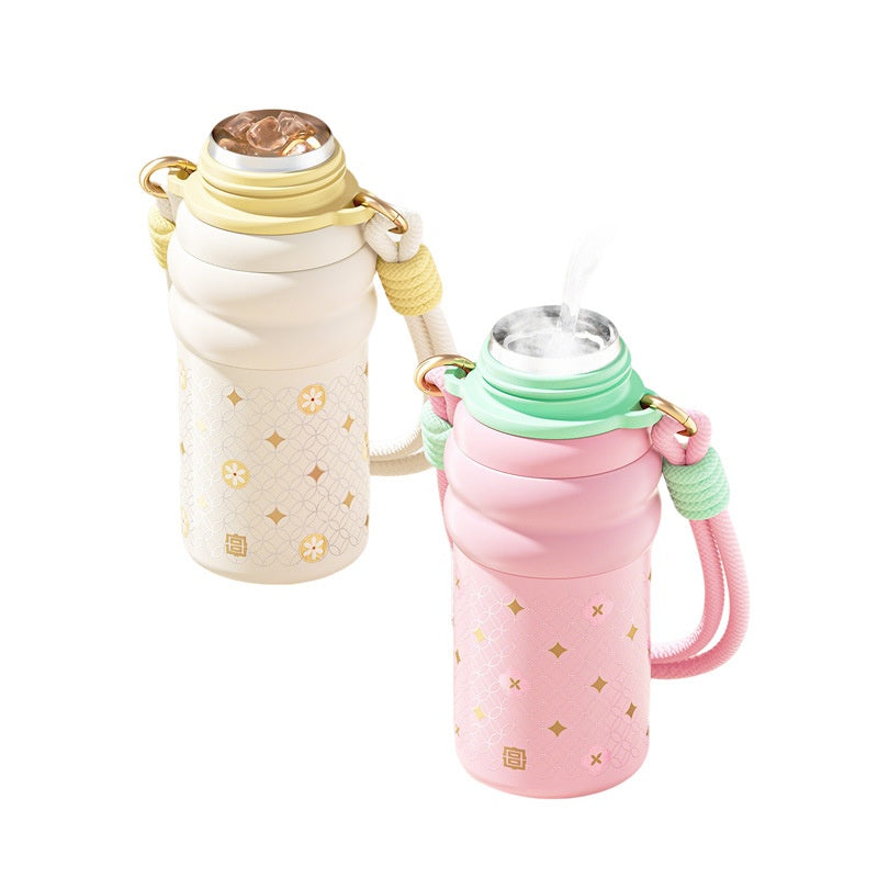 Large Capacity Dual-Use Thermal Mug with Stainless Steel Insulation